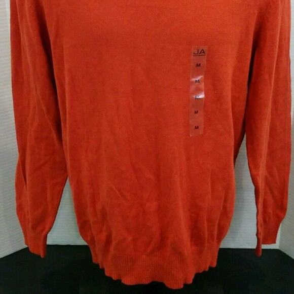 John Ashford Knit Sweater Ribbed VNeck M Orange Casual Pullover Long Sleeves‎ - Picture 3 of 7